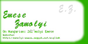 emese zamolyi business card